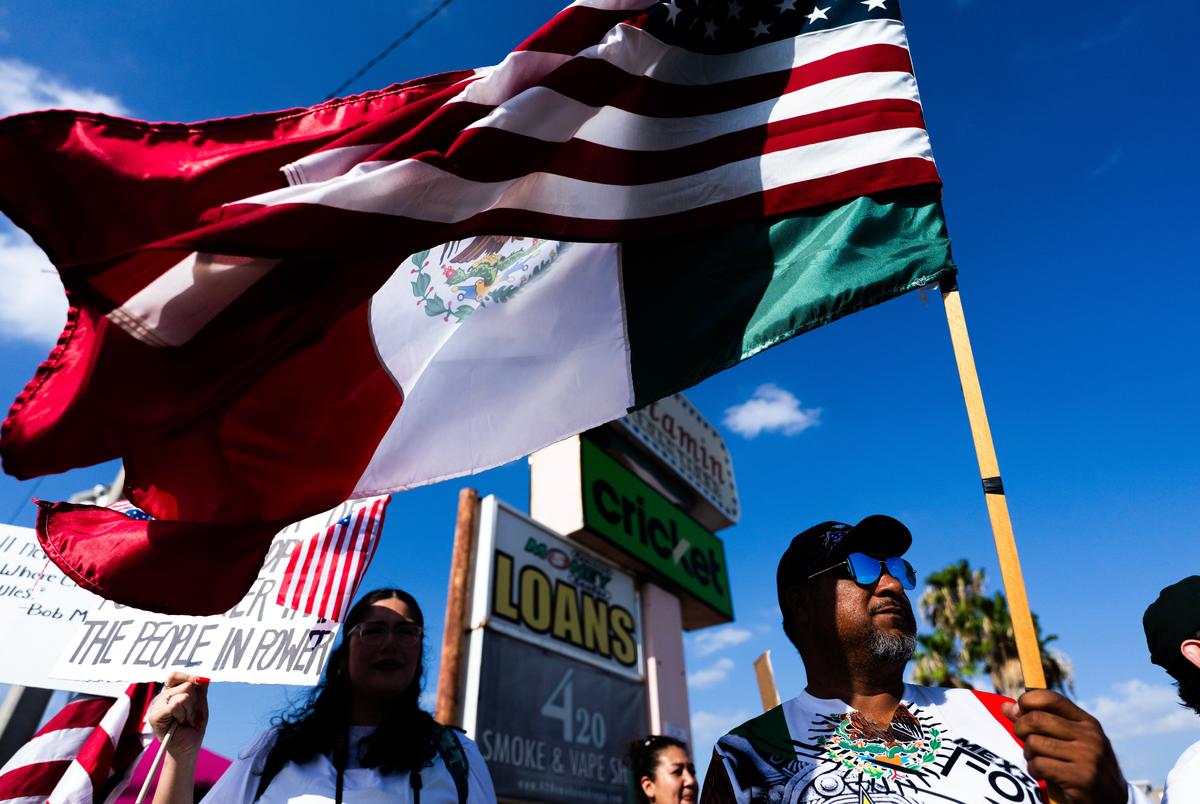 No Kings Protest against the policies of Pres. Donald Trump in McAllen on June 14, 2025.