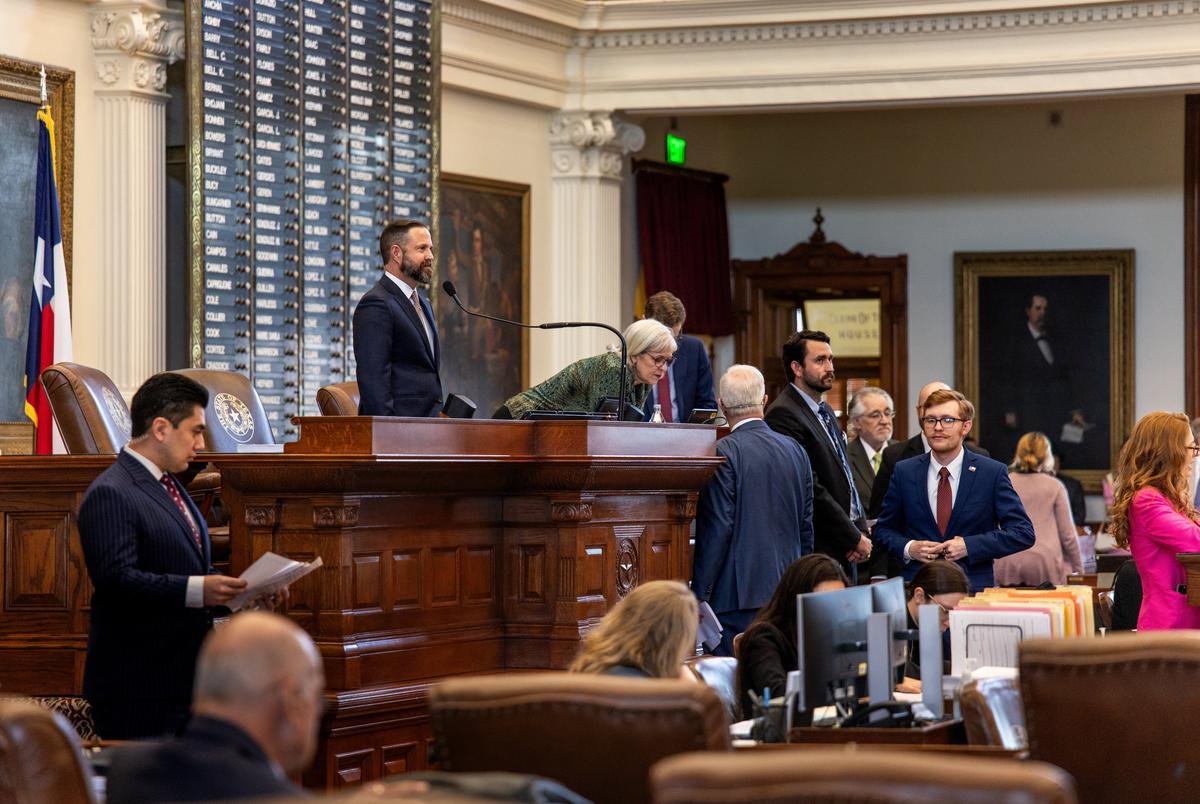 Texas House of Representatives Members convene in the House Chamber in Austin on April 10, 2025.