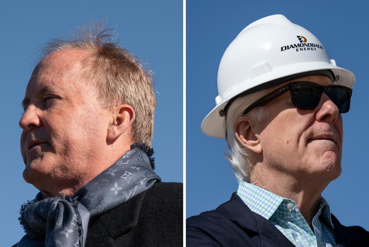 Texas Attorney General Ken Paxton, left, and U.S. Sen. John Cornyn.