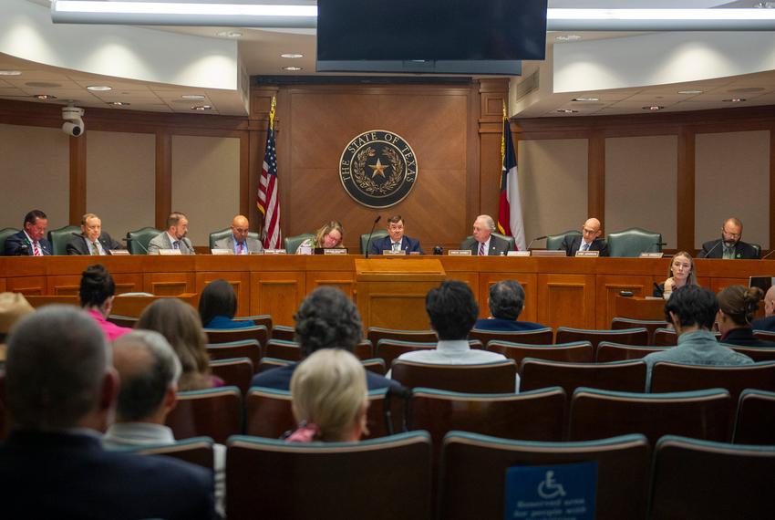 Texas Repersentives gather for a committee hearing regarding flood relief in the Capitol Extension on Tuesday, Aug. 5, 2025 in Austin, Texas.