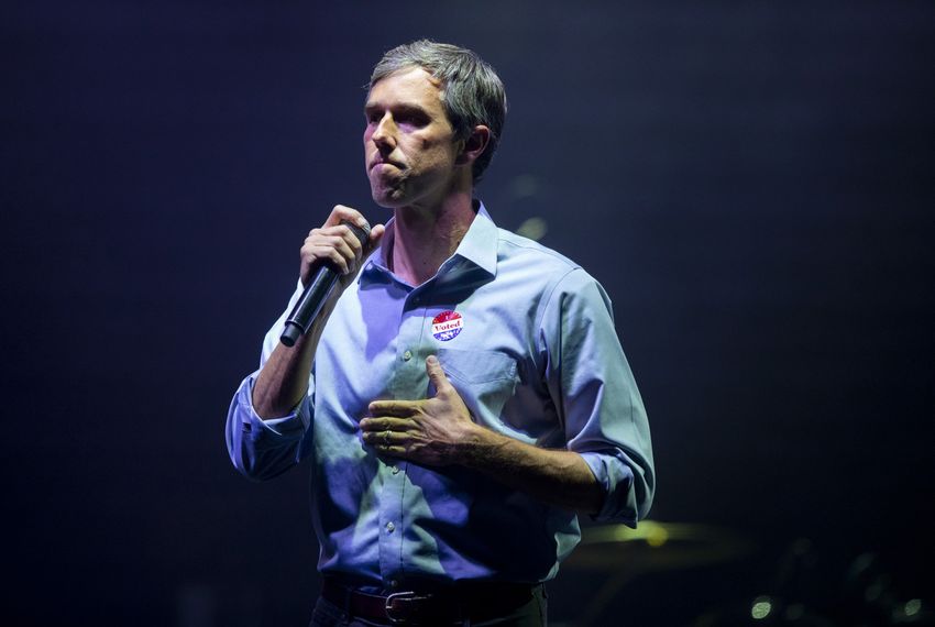 Beto O'Rourke speaks to his supporters after losing to Ted Cruz in the 2018 midterm elections, in El Paso on Tuesday, Nov. 6, 2018.