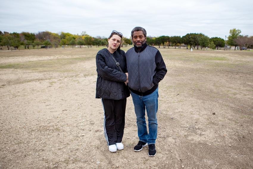 Brian and Alexandra Burt pose for a portrait during a weed legalization petition signing event in Harker Heights on Dec. 3, 2022.