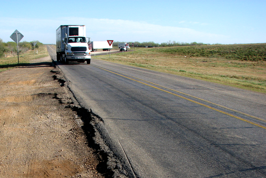 A natural gas drilling boom in the Eagle Ford Shale area in South Texas is straining the area's rural roads as more than 1,000 loaded trucks are needed to bring a single well into production.