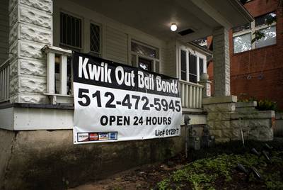 Kwik Out Bail Bonds on 18th St. and Nueces in Austin on May 8, 2019. 