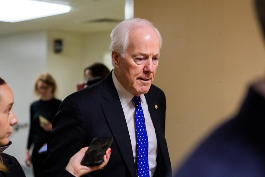 U.S. Sen. John Cornyn in the basement of the U.S. Capitol in Washington on Thursday, July 31, 2025.