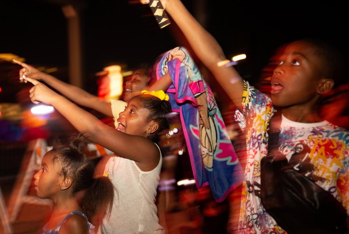 A fireworks show happily surprised some children during the conclusion of the I Am Juneteenth festival at the Panther Island Pavilion in Fort Worth on June 19, 2021.