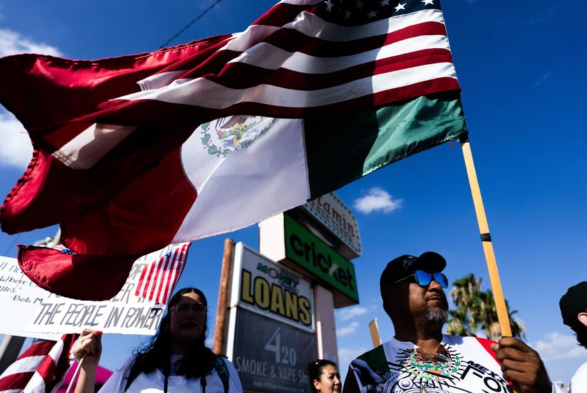 No Kings Protest against the policies of Pres. Donald Trump in McAllen on June 14, 2025.