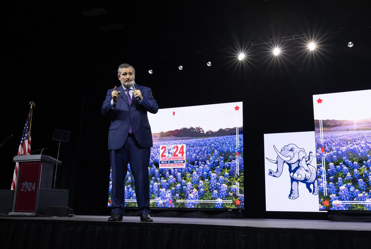 U.S. Sen. Ted Cruz, R-Texas, speaks to delegates at the 2024 Texas GOP Convention in San Antonio on May 25, 2024.