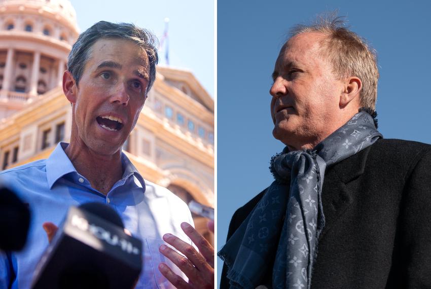 From left: Former U.S. Rep. Beto O'Rourke and Texas Attorney General Ken Paxton.