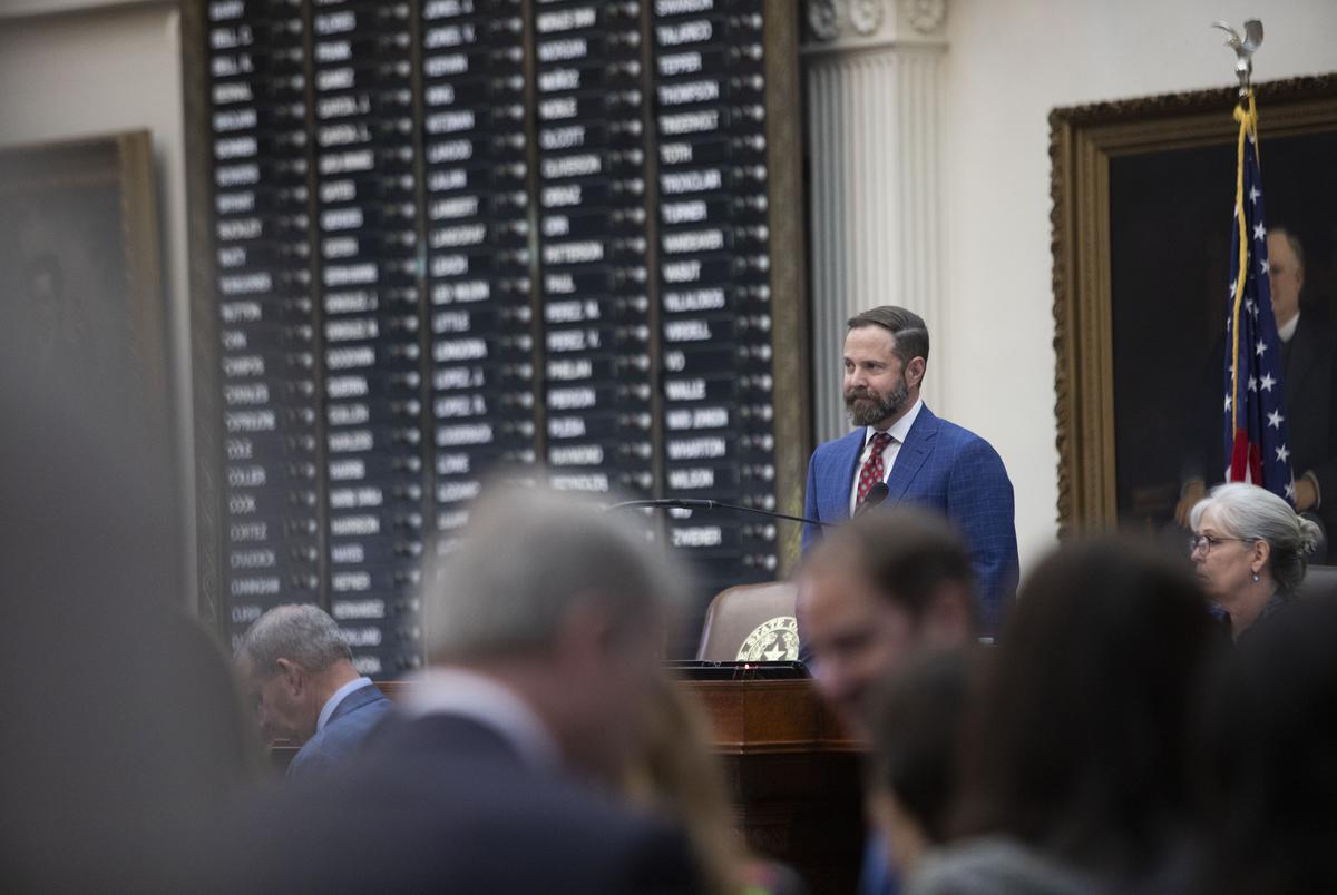 House Speaker Rep. Dustin Burrows, R-Lubbock, presides over a session on Feb. 11, 2025.