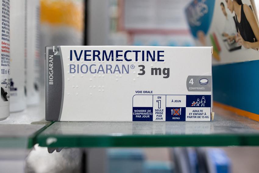 A box of Ivermectine drug in a pharmacy in Paris, France on April 16, 2021.
