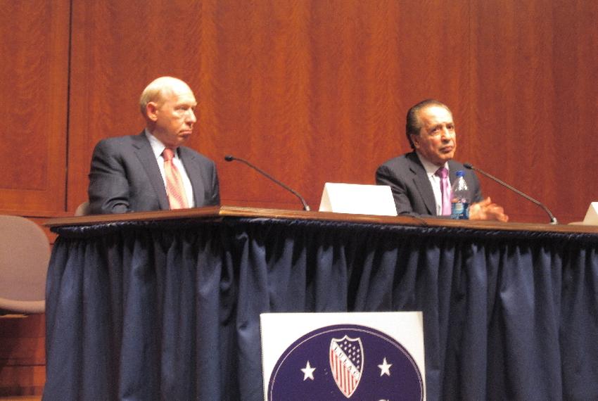 Bill White and Farouk Shami at LULAC candidate forum