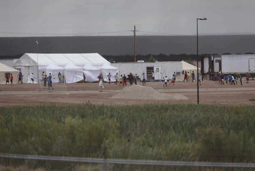 The tent city at Tornillo Port of Entry near El Paso on June 16, 2018. The facility was created to house immigrant children who were separated from their parents when they crossed the border.