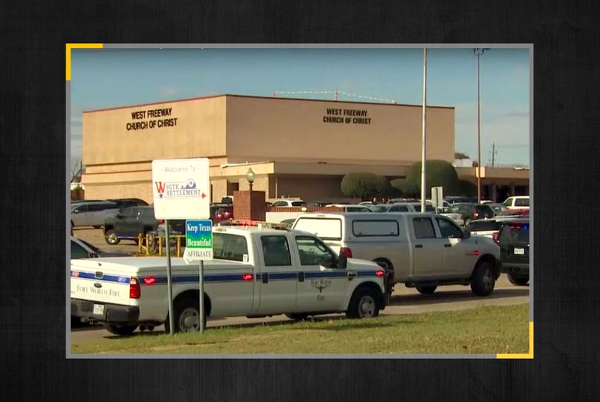 The West Freeway Church of Christ in White Settlement, where a shooting took place on Sunday, Dec. 29, 2019.