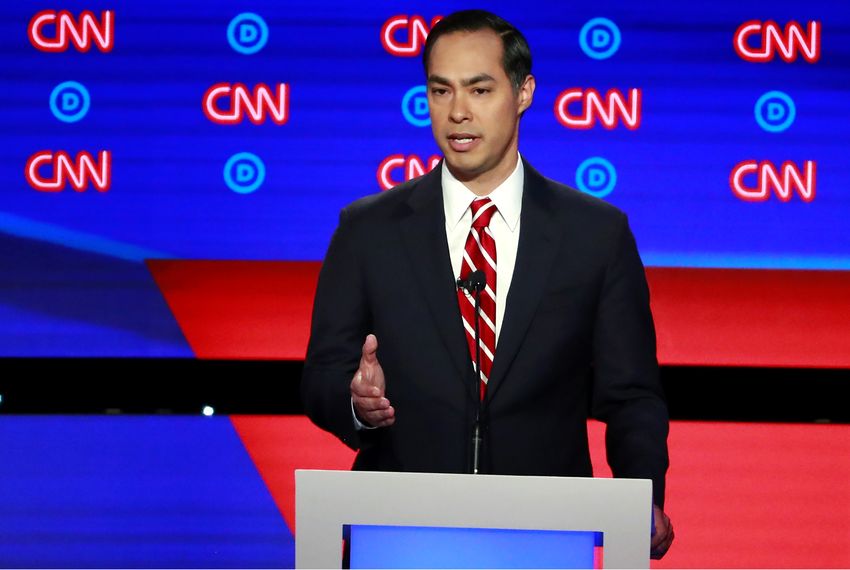 Former U.S. Housing and Urban Development Secretary and presidential candidate Julián Castro speaks on the second night of the 2020 Democratic presidential debate in Detroit.