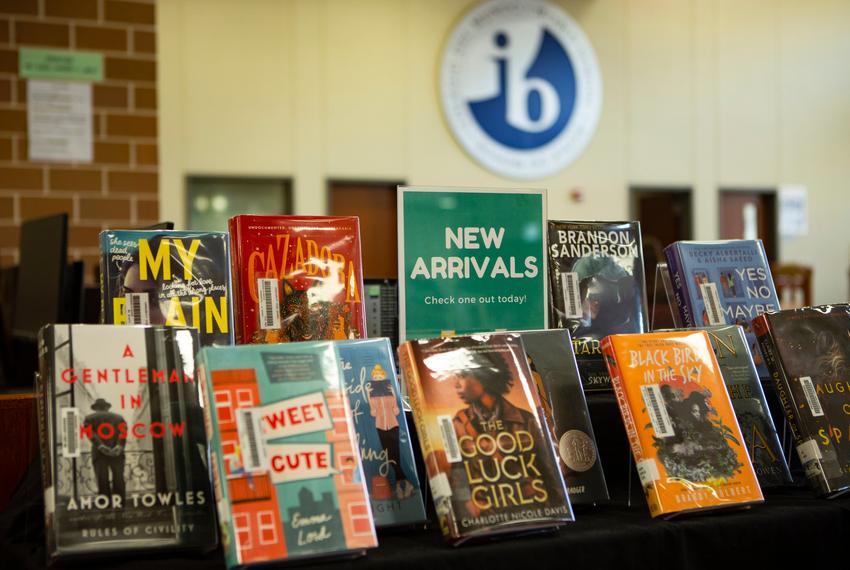 Books at Vandegrift High School's library on March 2, 2022.a