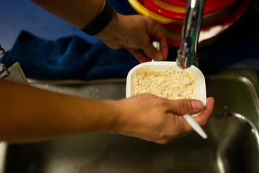 Cardenas prepares a biscuit for one of her meals on Apr. 27, 2022. She has a few small meals throughout the day on this diet plan, which, in addition to helping her lose weight, is more convenient during the busy school day.